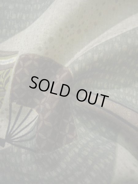 画像17: J1209M  襦袢 女性用着物  モスリン スモーキーな 淡い グリーン（緑）, 縞 【中古】 【USED】 【リサイクル】 ★★☆☆☆ (17)