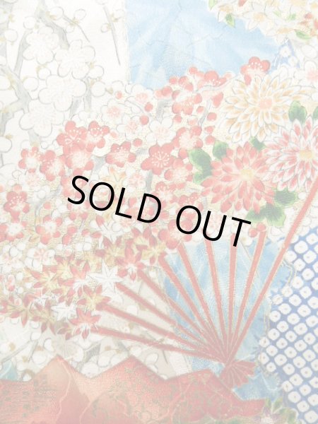 画像11: J1223B Mint  振袖 女性用着物  シルク(正絹) 淡い 薄い 青, 花 【中古】 【USED】 【リサイクル】 ★★★★☆ (11)