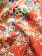 画像17: J1223C  振袖 女性用着物  シルク（正絹）   オレンジ, ぼたん 【中古】 【USED】 【リサイクル】 ★★★☆☆ (17)