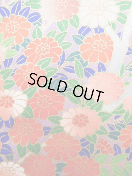 画像11: J1223I  振袖 女性用着物  シルク(正絹) 薄い  藤, 花 【中古】 【USED】 【リサイクル】 ★★★★☆ (11)