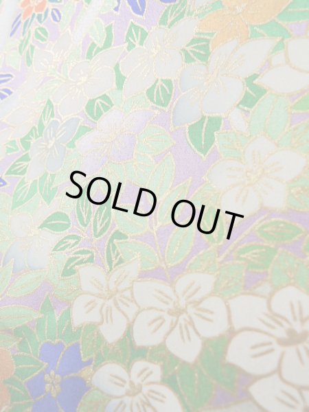 画像15: J1223I  振袖 女性用着物  シルク(正絹) 薄い  藤, 花 【中古】 【USED】 【リサイクル】 ★★★★☆ (15)