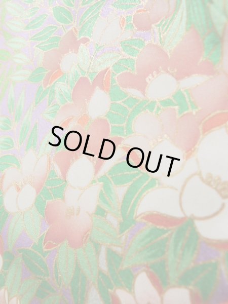 画像17: J1223I  振袖 女性用着物  シルク(正絹) 薄い  藤, 花 【中古】 【USED】 【リサイクル】 ★★★★☆ (17)