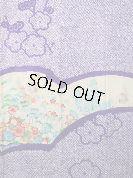 画像6: J1223M  振袖 女性用着物 水仙 シルク(正絹) 淡い 薄い イエロー(黄色), 花 【中古】 【USED】 【リサイクル】 ★★★☆☆ (6)