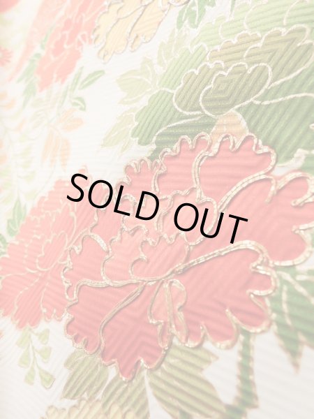 画像15: J1225C  振袖 女性用着物  シルク(正絹) 淡い  朱赤, 花 薄い【中古】 【USED】 【リサイクル】 ★★★★☆ (15)