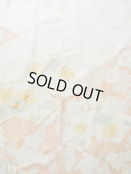 画像6: J1225G  振袖 女性用着物  シルク(正絹) 淡い 薄い ピンク, 菊 【中古】 【USED】 【リサイクル】 ★★★★☆ (6)