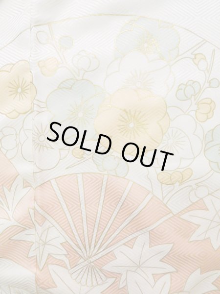 画像7: J1225G  振袖 女性用着物  シルク(正絹) 淡い 薄い ピンク, 菊 【中古】 【USED】 【リサイクル】 ★★★★☆ (7)