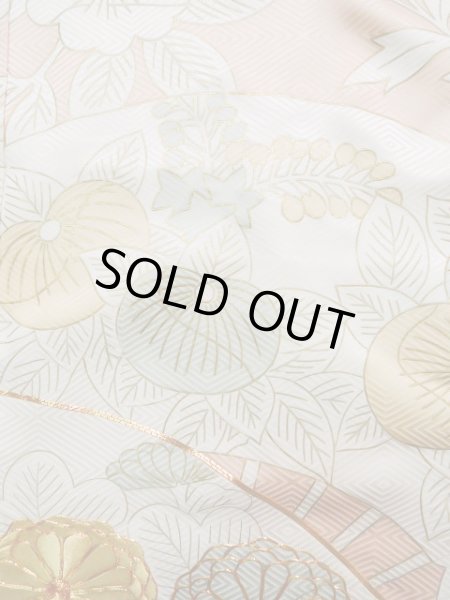 画像8: J1225G  振袖 女性用着物  シルク(正絹) 淡い 薄い ピンク, 菊 【中古】 【USED】 【リサイクル】 ★★★★☆ (8)