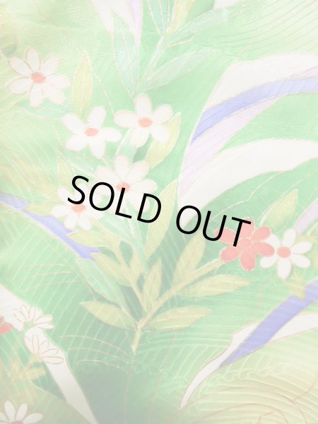 画像7: J1225I  振袖 女性用着物  シルク(正絹)   白, 花 【中古】 【USED】 【リサイクル】 ★★★☆☆ (7)