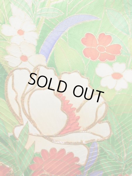 画像10: J1225I  振袖 女性用着物  シルク(正絹)   白, 花 【中古】 【USED】 【リサイクル】 ★★★☆☆ (10)