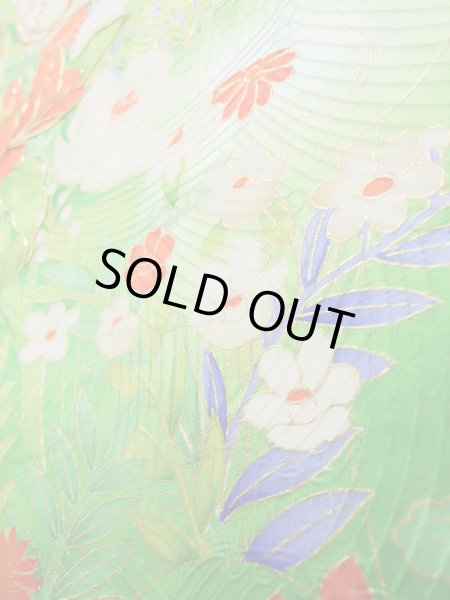 画像12: J1225I  振袖 女性用着物  シルク(正絹)   白, 花 【中古】 【USED】 【リサイクル】 ★★★☆☆ (12)