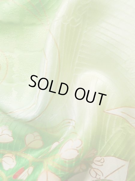 画像16: J1225I  振袖 女性用着物  シルク(正絹)   白, 花 【中古】 【USED】 【リサイクル】 ★★★☆☆ (16)