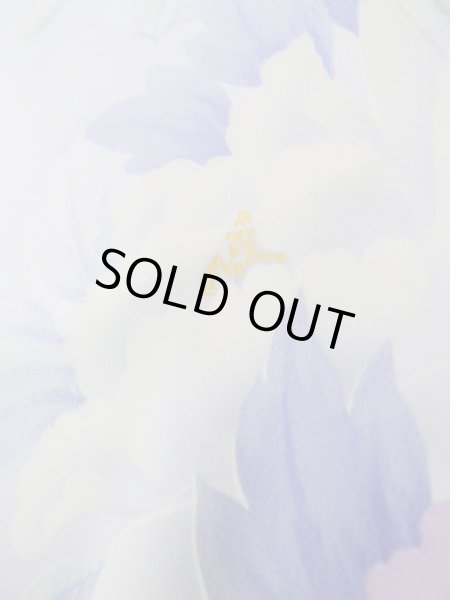 画像11: J1225J  振袖 女性用着物  シルク(正絹) 淡い 薄い 水色, ぼたん 【中古】 【USED】 【リサイクル】 ★★★☆☆ (11)