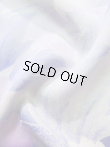 画像14: J1225J  振袖 女性用着物  シルク(正絹) 淡い 薄い 水色, ぼたん 【中古】 【USED】 【リサイクル】 ★★★☆☆ (14)