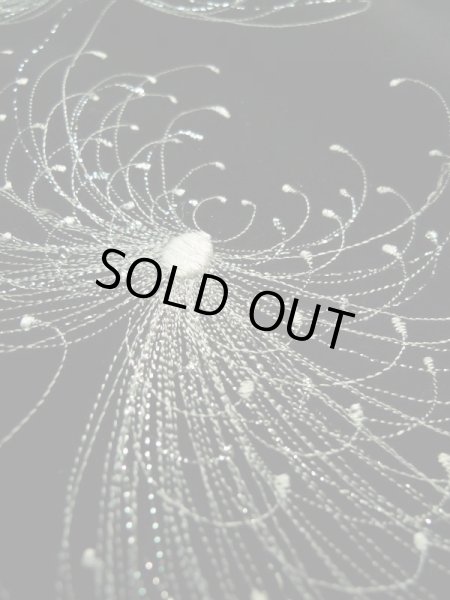 画像10: K0203N  羽織 女性用着物  化繊   黒, 菊 【中古】 【USED】 【リサイクル】 ★★★☆☆ (10)