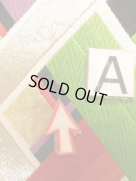 画像11: K0224A 袋帯  女性用着物 シルク(正絹)   黒 菱   【中古】 【USED】 【リサイクル】 ★★★☆☆ (11)