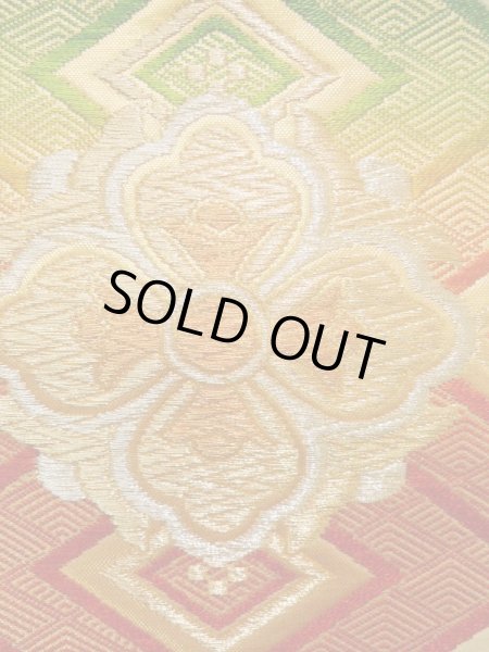 画像4: K0224O 袋帯  女性用着物 シルク(正絹)   白 花   【中古】 【USED】 【リサイクル】 ★★★☆☆ (4)