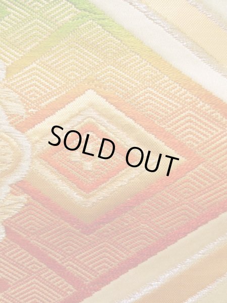 画像5: K0224O 袋帯  女性用着物 シルク(正絹)   白 花   【中古】 【USED】 【リサイクル】 ★★★☆☆ (5)