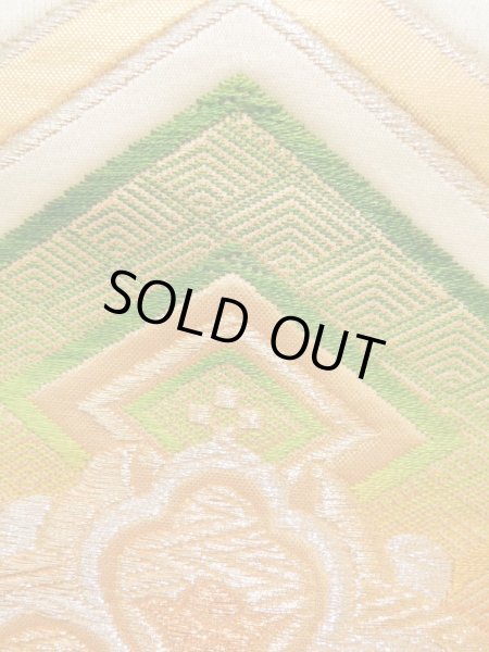 画像6: K0224O 袋帯  女性用着物 シルク(正絹)   白 花   【中古】 【USED】 【リサイクル】 ★★★☆☆ (6)