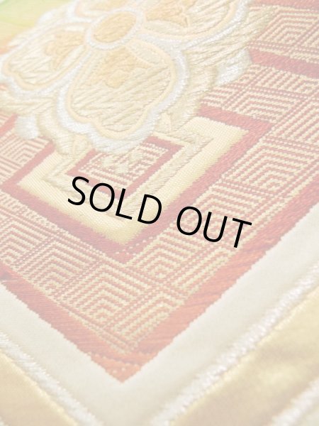 画像7: K0224O 袋帯  女性用着物 シルク(正絹)   白 花   【中古】 【USED】 【リサイクル】 ★★★☆☆ (7)