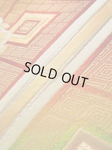 画像9: K0224O 袋帯  女性用着物 シルク(正絹)   白 花   【中古】 【USED】 【リサイクル】 ★★★☆☆ (9)