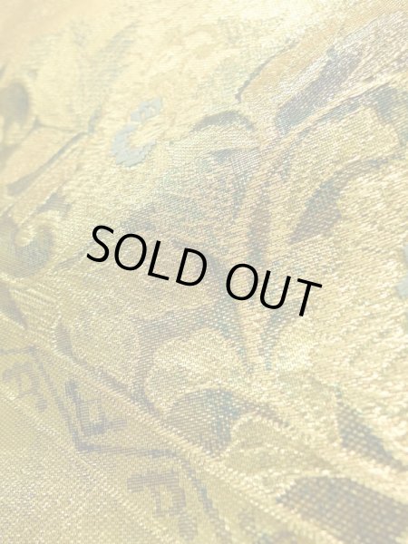 画像8: K0224Q 袋帯  女性用着物 シルク(正絹)   ゴールド(金) 花  , 花丸【中古】 【USED】 【リサイクル】 ★★★★☆ (8)