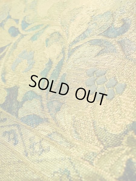 画像9: K0224Q 袋帯  女性用着物 シルク(正絹)   ゴールド(金) 花  , 花丸【中古】 【USED】 【リサイクル】 ★★★★☆ (9)