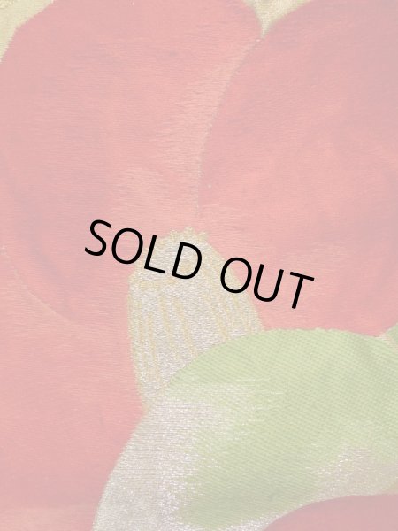 画像4: K0224R 袋帯  女性用着物 シルク（正絹）   ゴールド（金） 椿   【中古】 【USED】 【リサイクル】 ★★★☆☆ (4)