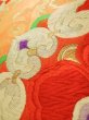 画像9: K0224T 袋帯  女性用着物 シルク（正絹）   オレンジ 花   【中古】 【USED】 【リサイクル】 ★★★☆☆ (9)