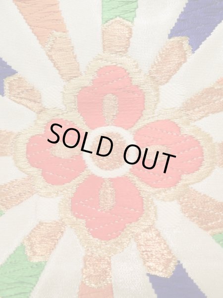 画像5: K0303G 袋帯  女性用着物 シルク(正絹)   白 花   【中古】 【USED】 【リサイクル】 ★★★☆☆ (5)