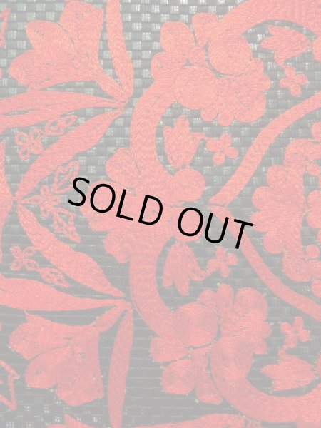 画像6: K0310F 名古屋帯 女性用着物 シルク（正絹）   黒 花 【中古】 【USED】 【リサイクル】 ★★★★☆ (6)