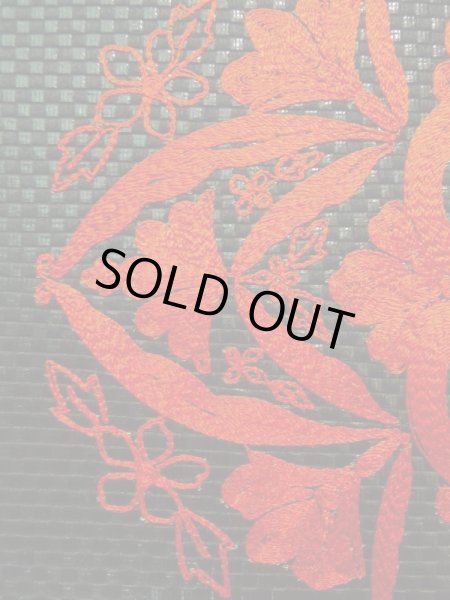 画像7: K0310F 名古屋帯 女性用着物 シルク（正絹）   黒 花 【中古】 【USED】 【リサイクル】 ★★★★☆ (7)