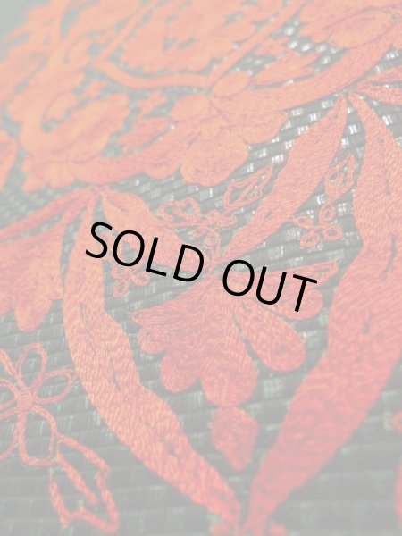 画像8: K0310F 名古屋帯 女性用着物 シルク（正絹）   黒 花 【中古】 【USED】 【リサイクル】 ★★★★☆ (8)