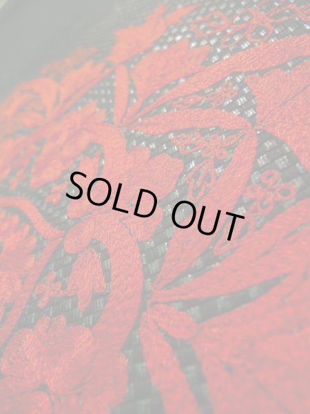 画像9: K0310F 名古屋帯 女性用着物 シルク（正絹）   黒 花 【中古】 【USED】 【リサイクル】 ★★★★☆ (9)