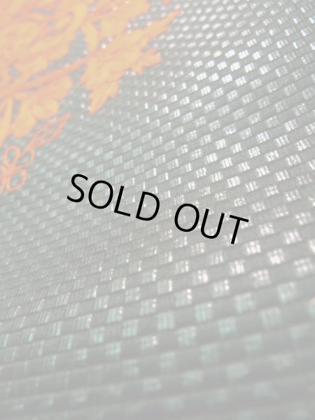 画像10: K0310F 名古屋帯 女性用着物 シルク（正絹）   黒 花 【中古】 【USED】 【リサイクル】 ★★★★☆ (10)