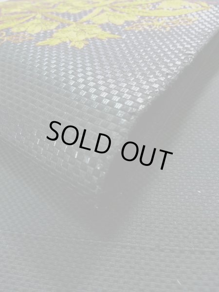 画像11: K0310F 名古屋帯 女性用着物 シルク（正絹）   黒 花 【中古】 【USED】 【リサイクル】 ★★★★☆ (11)