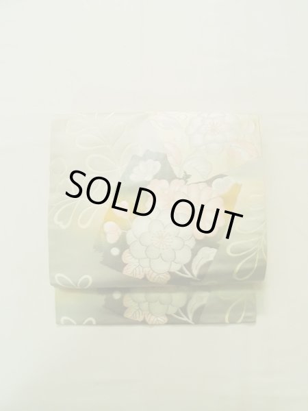 画像2: K0310J 名古屋帯 女性用着物 シルク(正絹) 薄い  グレー(灰色) 梅 【中古】 【USED】 【リサイクル】 ★★★★☆ (2)