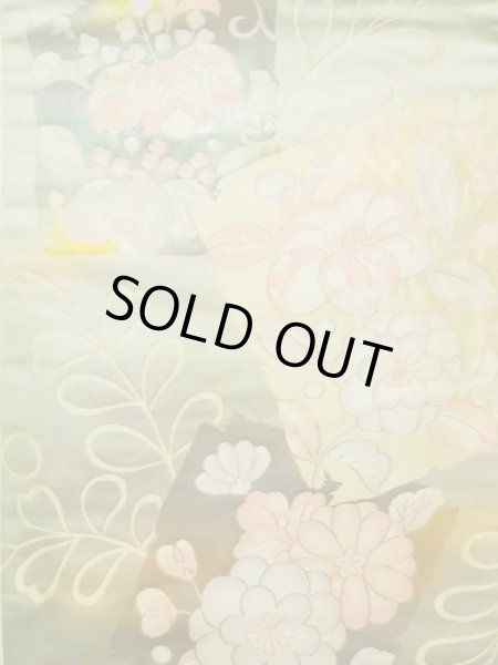 画像3: K0310J 名古屋帯 女性用着物 シルク(正絹) 薄い  グレー(灰色) 梅 【中古】 【USED】 【リサイクル】 ★★★★☆ (3)