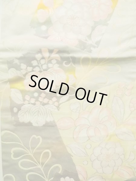 画像4: K0310J 名古屋帯 女性用着物 シルク(正絹) 薄い  グレー(灰色) 梅 【中古】 【USED】 【リサイクル】 ★★★★☆ (4)