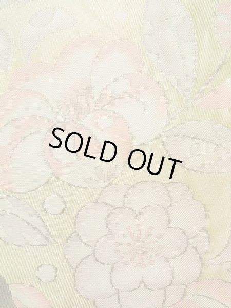 画像5: K0310J 名古屋帯 女性用着物 シルク(正絹) 薄い  グレー(灰色) 梅 【中古】 【USED】 【リサイクル】 ★★★★☆ (5)