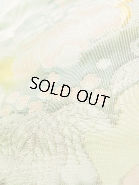 画像10: K0310J 名古屋帯 女性用着物 シルク(正絹) 薄い  グレー(灰色) 梅 【中古】 【USED】 【リサイクル】 ★★★★☆ (10)