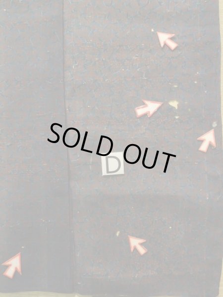 画像15: K0311M  紬 女性用着物  シルク（正絹） 深い  青, 抽象的模様 【中古】 【USED】 【リサイクル】 ★☆☆☆☆ (15)