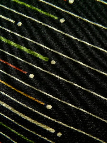 画像7: K0311P Mint  小紋 女性用着物  化繊   黒, 亀甲 【中古】 【USED】 【リサイクル】 ★★★★☆ (7)