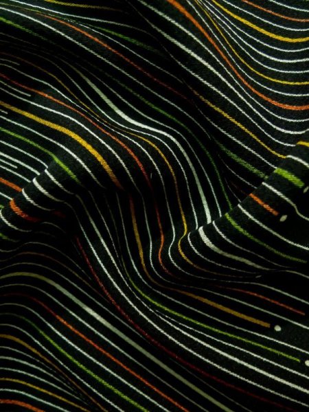 画像12: K0311P Mint  小紋 女性用着物  化繊   黒, 亀甲 【中古】 【USED】 【リサイクル】 ★★★★☆ (12)