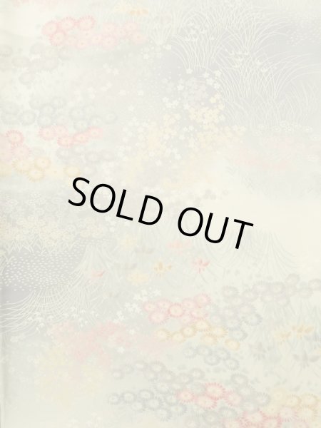 画像3: K0311X Mint  小紋 女性用着物  シルク（正絹） 青みのある  グレー（灰色）, 花 【中古】 【USED】 【リサイクル】 ★★★★★ (3)