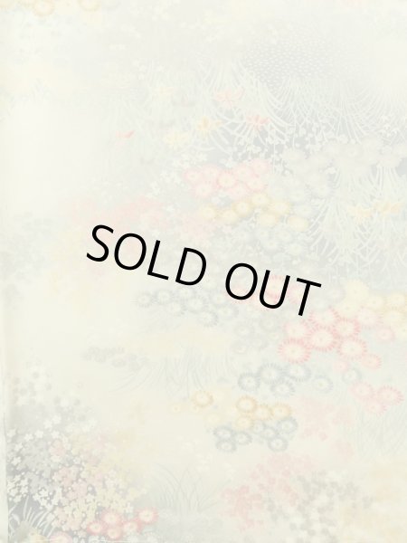 画像5: K0311X Mint  小紋 女性用着物  シルク（正絹） 青みのある  グレー（灰色）, 花 【中古】 【USED】 【リサイクル】 ★★★★★ (5)