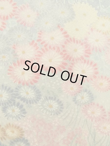 画像6: K0311X Mint  小紋 女性用着物  シルク（正絹） 青みのある  グレー（灰色）, 花 【中古】 【USED】 【リサイクル】 ★★★★★ (6)