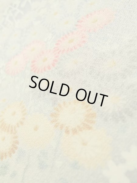 画像9: K0311X Mint  小紋 女性用着物  シルク（正絹） 青みのある  グレー（灰色）, 花 【中古】 【USED】 【リサイクル】 ★★★★★ (9)