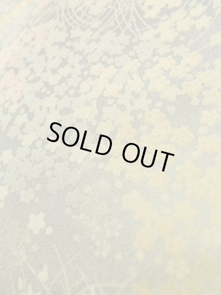 画像11: K0311X Mint  小紋 女性用着物  シルク（正絹） 青みのある  グレー（灰色）, 花 【中古】 【USED】 【リサイクル】 ★★★★★ (11)