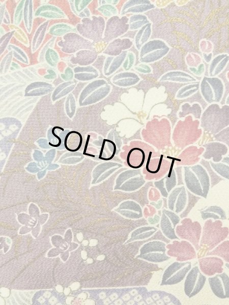 画像9: K0311Z Mint  小紋 女性用着物  シルク（正絹）   白, ぼたん 【中古】 【USED】 【リサイクル】 ★★★★★ (9)