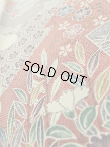 画像11: K0311Z Mint  小紋 女性用着物  シルク（正絹）   白, ぼたん 【中古】 【USED】 【リサイクル】 ★★★★★ (11)